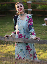 Elaf Print Chikankari Lawn 3 Piece Unstitched Suit EF24C ECK-01 B AQUABELLA